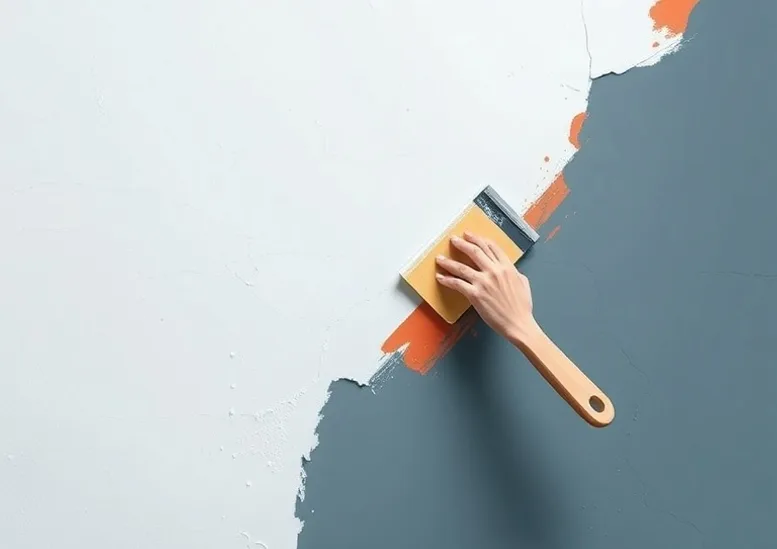 Ponçage et rebouchage des fissures avant mise en peinture